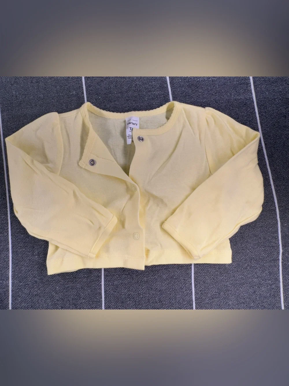 Kids—Carter's Yellow Cardigan with Blue & White Floral Dress
